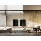 مشعاع كهربائي بتصميم الأشعة تحت الحمراء مصنوع من زجاج شفاف أسود Viadurini