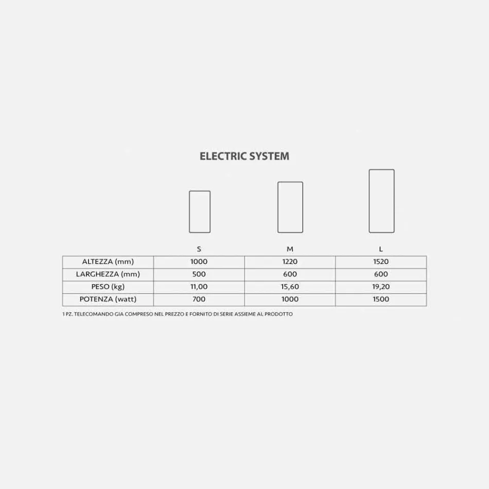 مشعاع كهربائي مع لوحة أمامية من الزجاج المقسّى جوني Viadurini