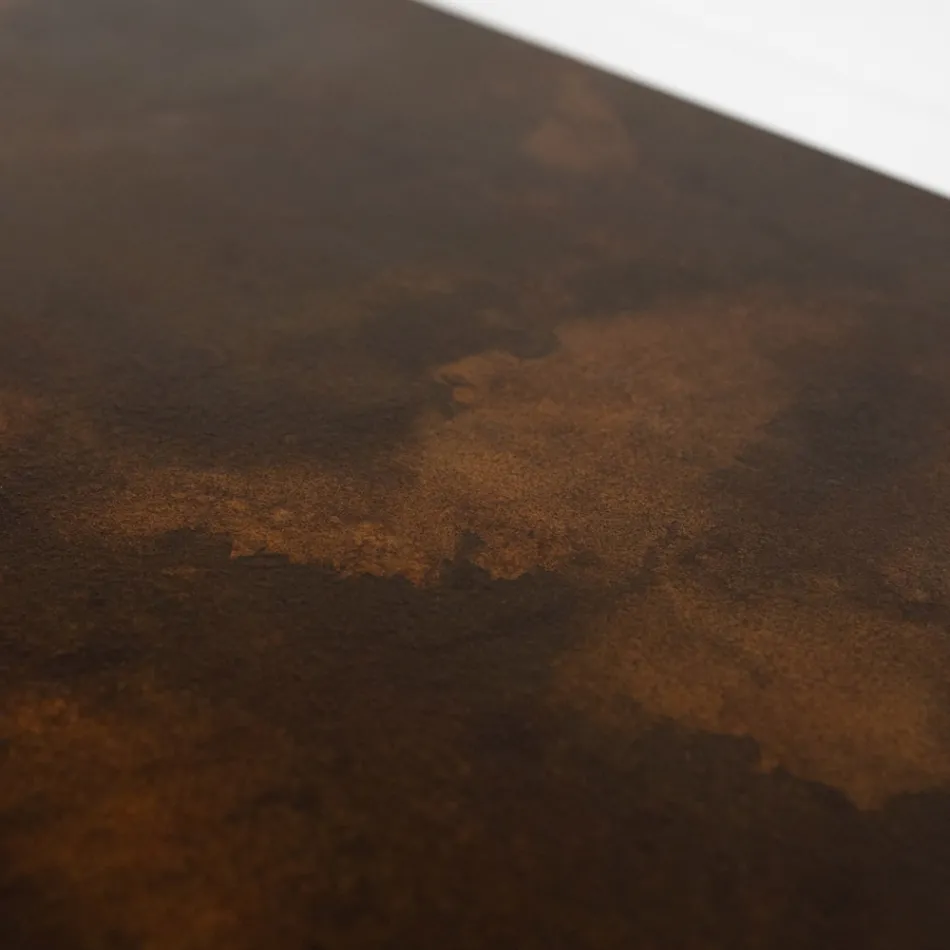 مدفأة كهربائية من مسحوق الرخام الإيطالي بتأثير كورتن - خطوط Viadurini