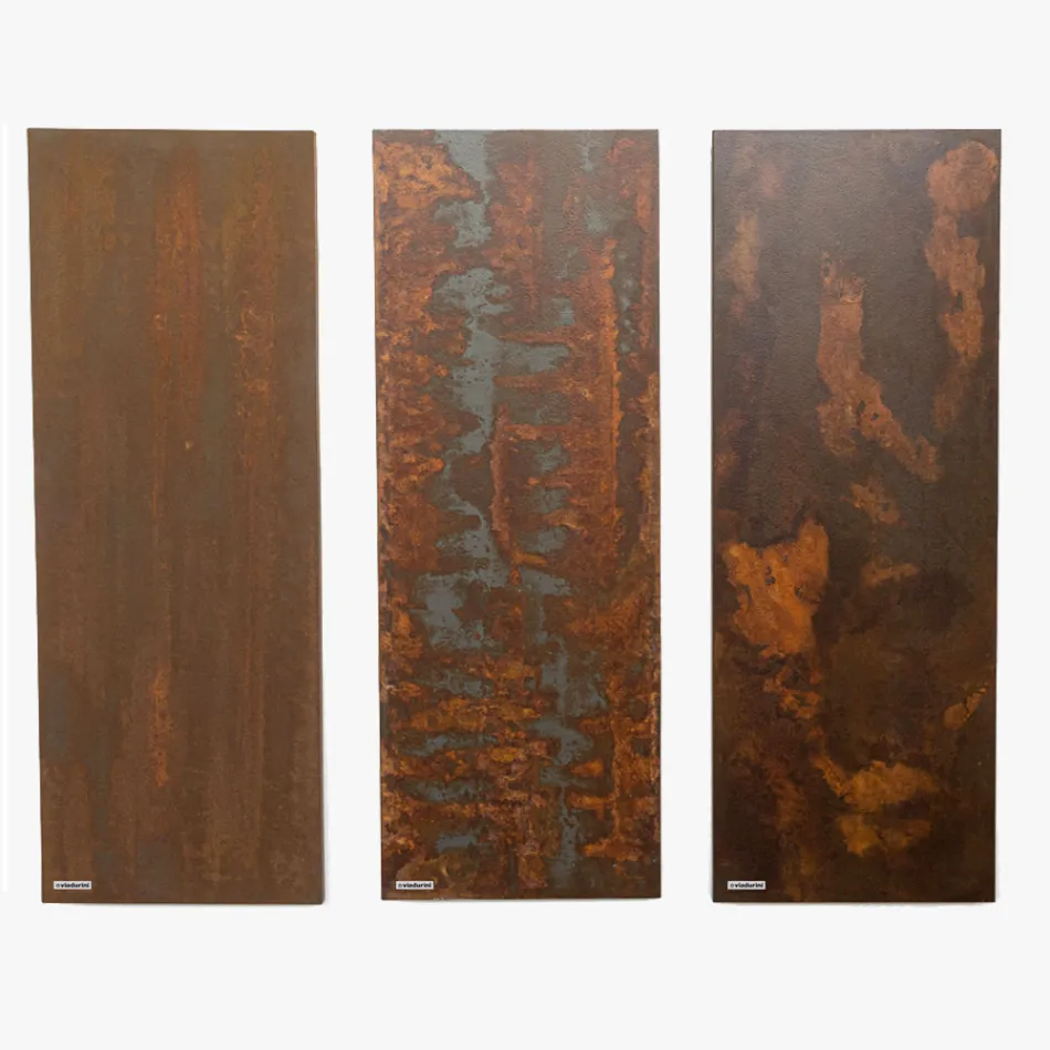 مدفأة كهربائية من مسحوق الرخام الإيطالي بتأثير كورتن - خطوط Viadurini