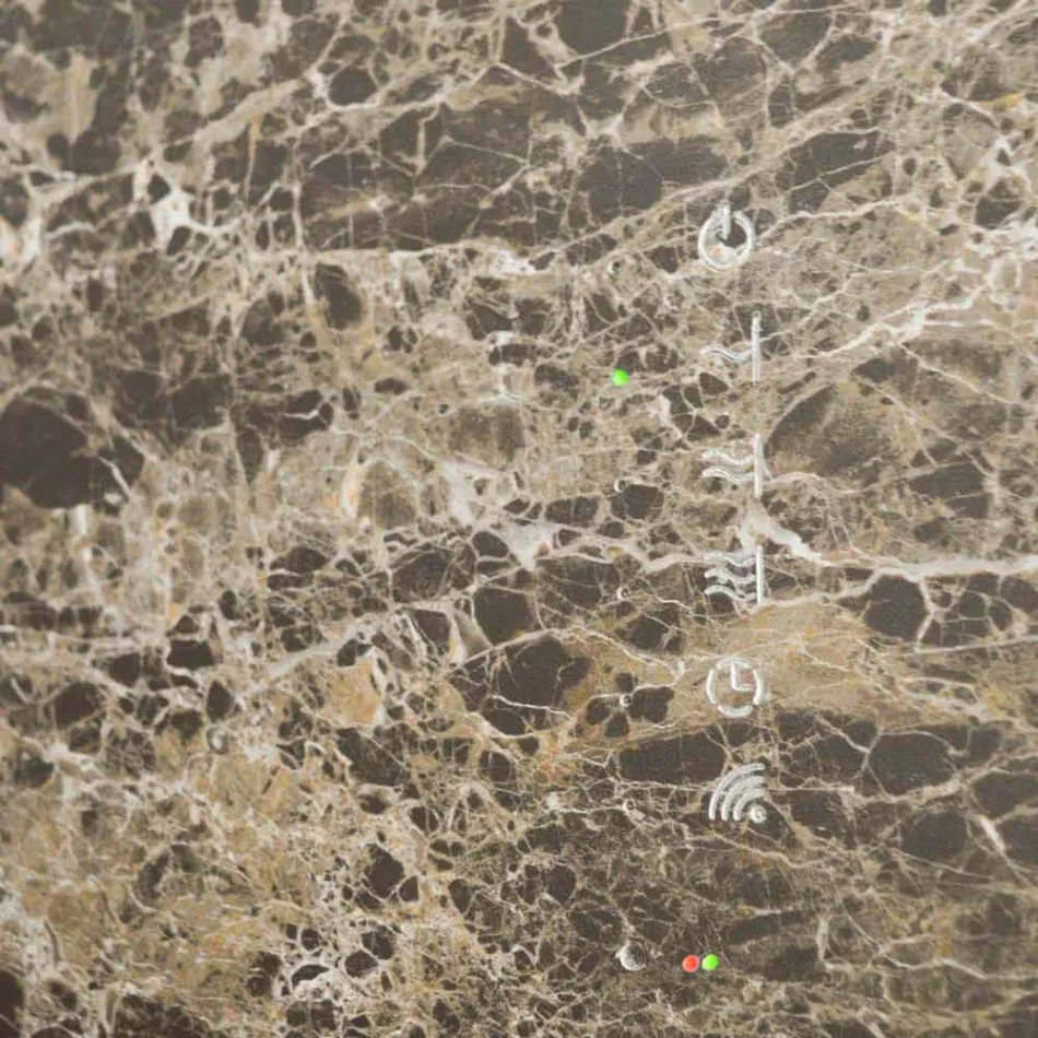 مدفأة كهربائية من الزجاج المقسّى مع لمسة نهائية من حجر جوني Viadurini