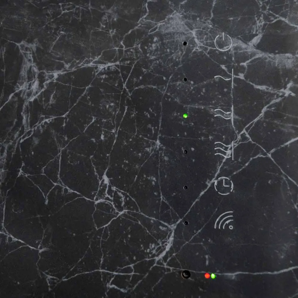 مدفأة كهربائية من الزجاج المقسّى مع لمسة نهائية من حجر جوني Viadurini