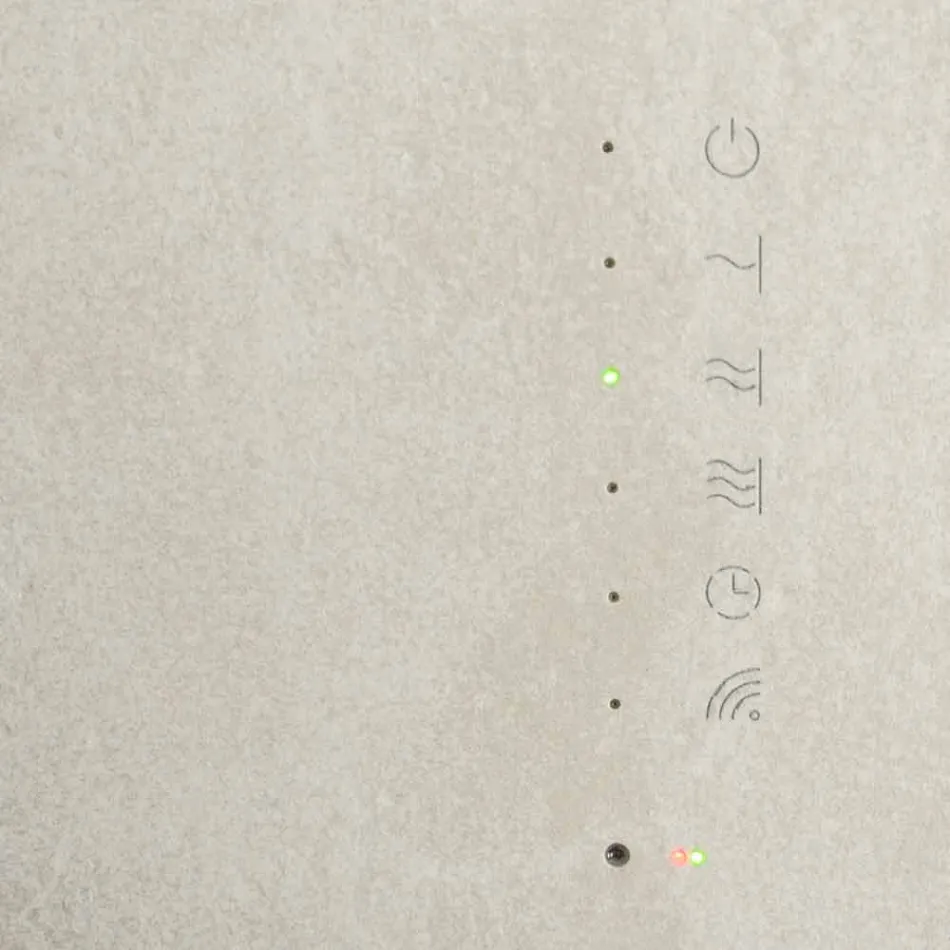 مدفأة كهربائية من الزجاج المقسّى مع لمسة نهائية من حجر جوني Viadurini