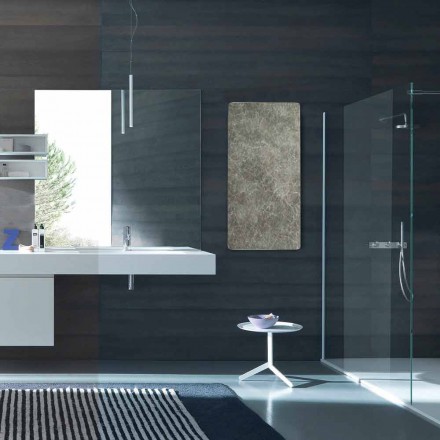 مدفأة كهربائية من الزجاج المقسّى مع لمسة نهائية من حجر جوني Viadurini