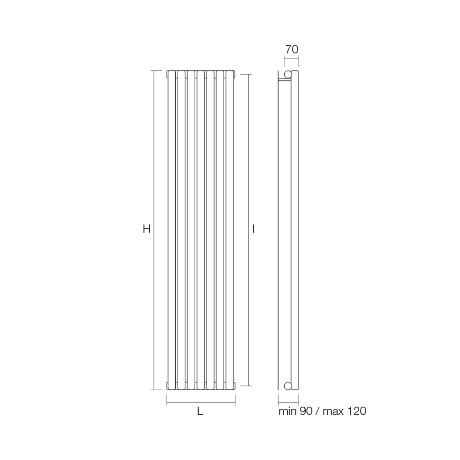 مشعاع هيدروليكي مع مجمعات أفقية من الفولاذ الكربوني - الكرز Viadurini
