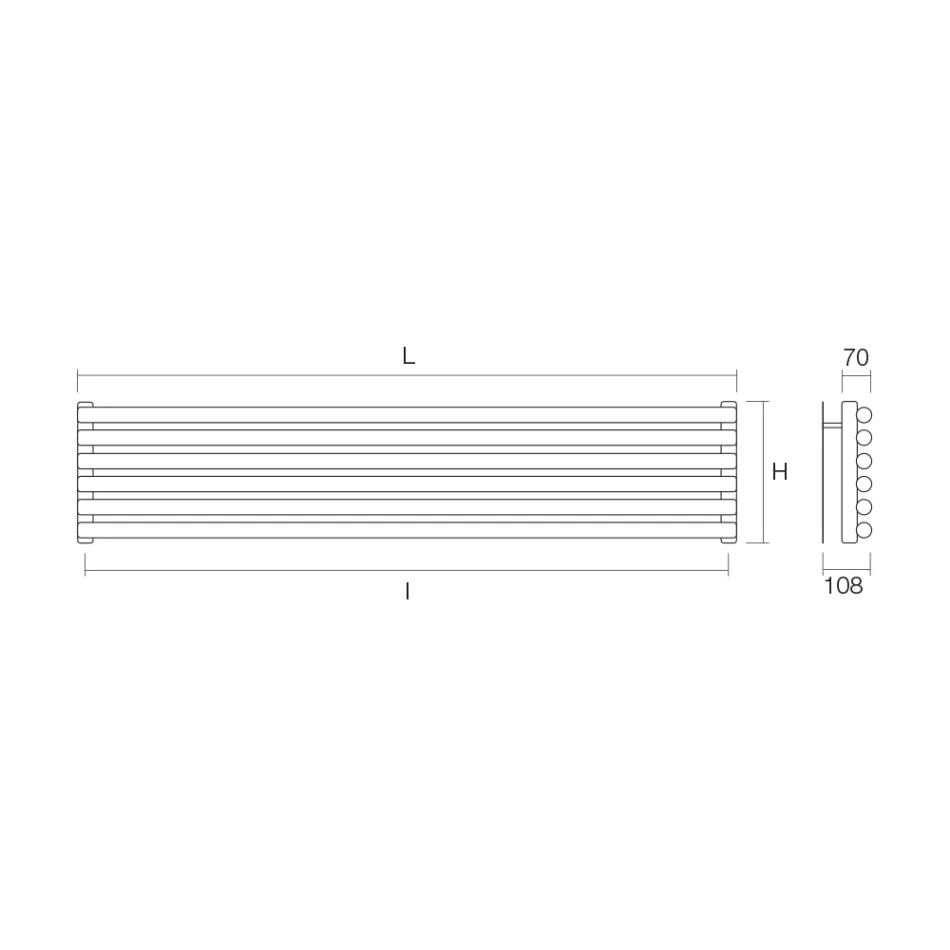 مشعاع هيدروليكي مع مجمعات رأسية وأنابيب أفقية - مركب Viadurini