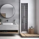 مدفأة فاخرة متعددة الاستخدامات مع حامل مناشف فولاذي، صنع في إيطاليا Viadurini