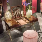 طاولة زينة عصرية ذات سطح مفتوح من خشب الأبنوس المصقول Ada 3 Viadurini