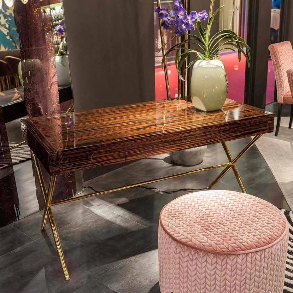 طاولة زينة عصرية ذات سطح مفتوح من خشب الأبنوس المصقول Ada 3 Viadurini