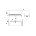 حوض استحمام أبيض قائم بذاته بسطح صلب، صنع في إيطاليا - كليوباترا Viadurini