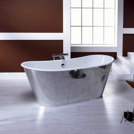 Bathtub freestanding plated cast aluminum Ida Viadurini