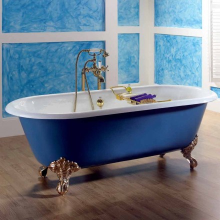 Bathtub freestanding cast iron painted with Diane feet Viadurini