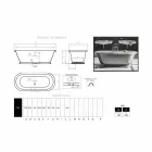 Bathtub in designer bathroom with cast iron Pierce gloss finish Viadurini