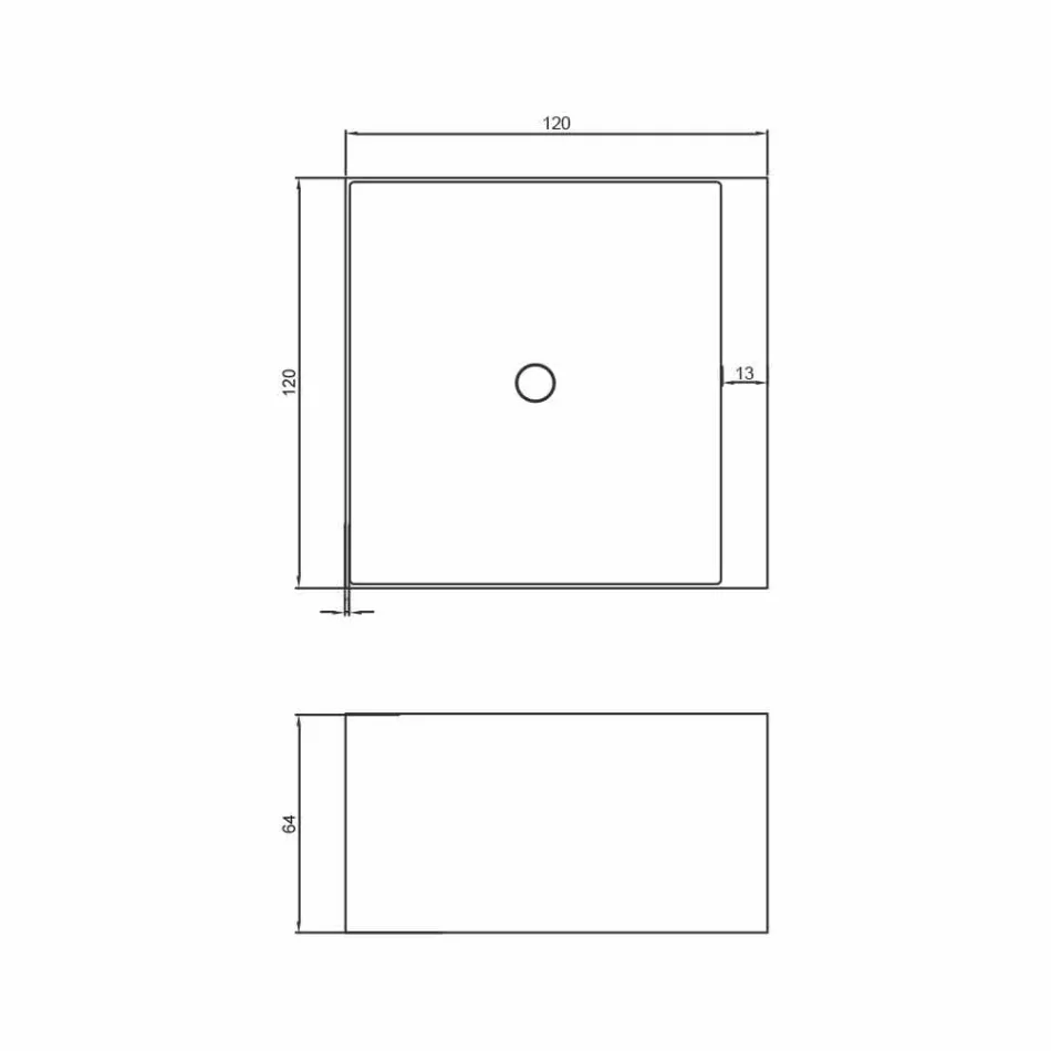 حوض استحمام مربع قائم بذاته مصنوع في إيطاليا من تصميم Argentera Viadurini