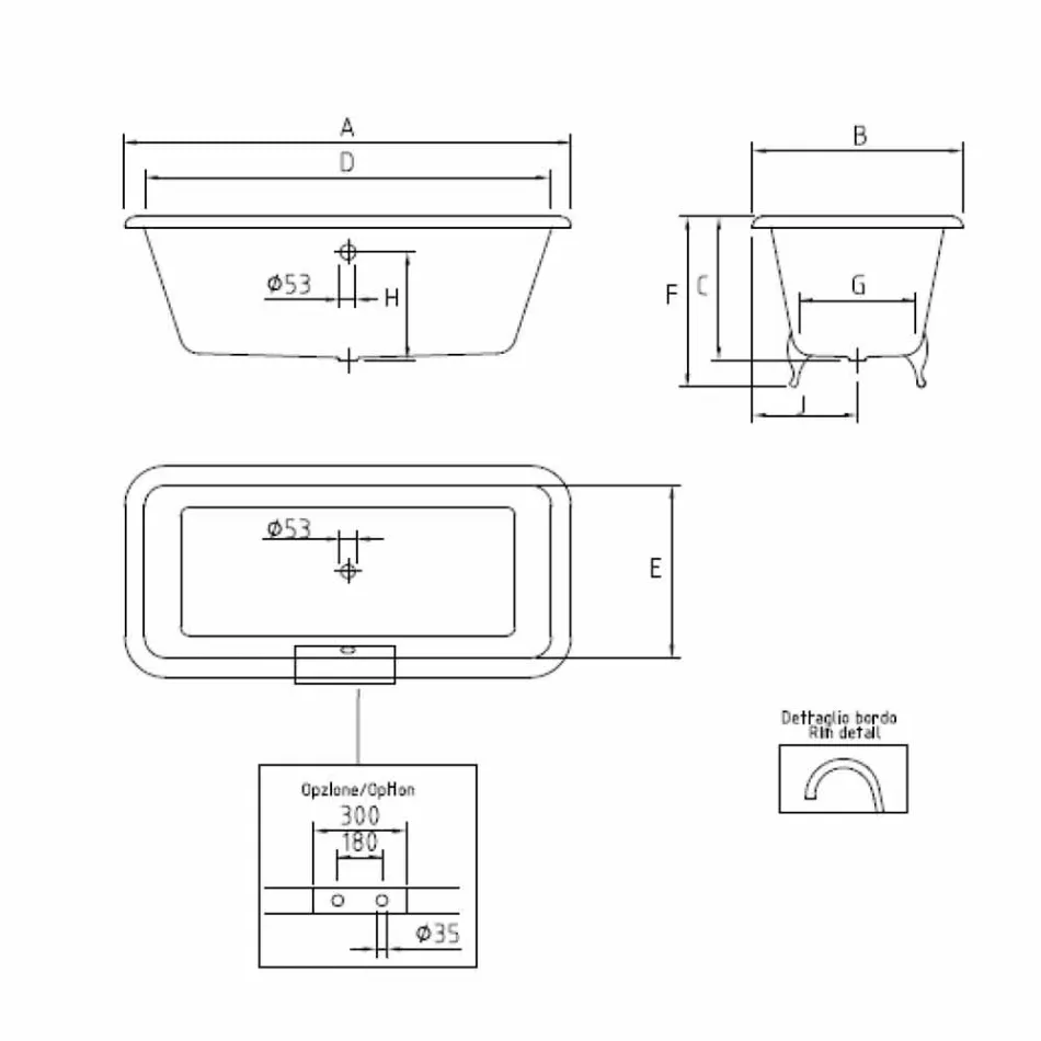 حوض استحمام عتيق قائم بذاته مع أرجل، مصنوع من الحديد الزهر - نوسيكا Viadurini