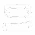 حوض استحمام قائم بذاته بتصميم عصري من الراتينج، صنع في إيطاليا، فورتي Viadurini