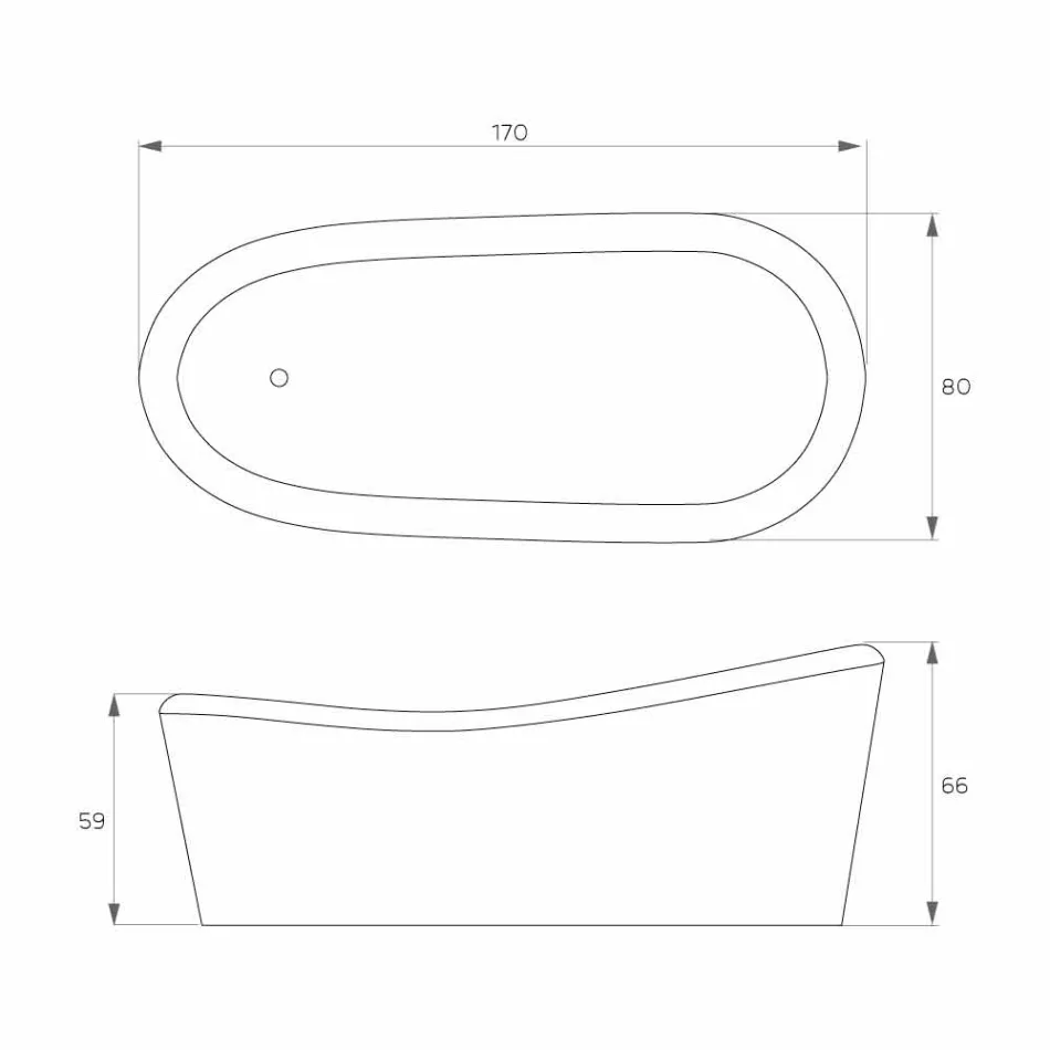 حوض استحمام قائم بذاته بتصميم عصري من الراتينج، صنع في إيطاليا، فورتي Viadurini