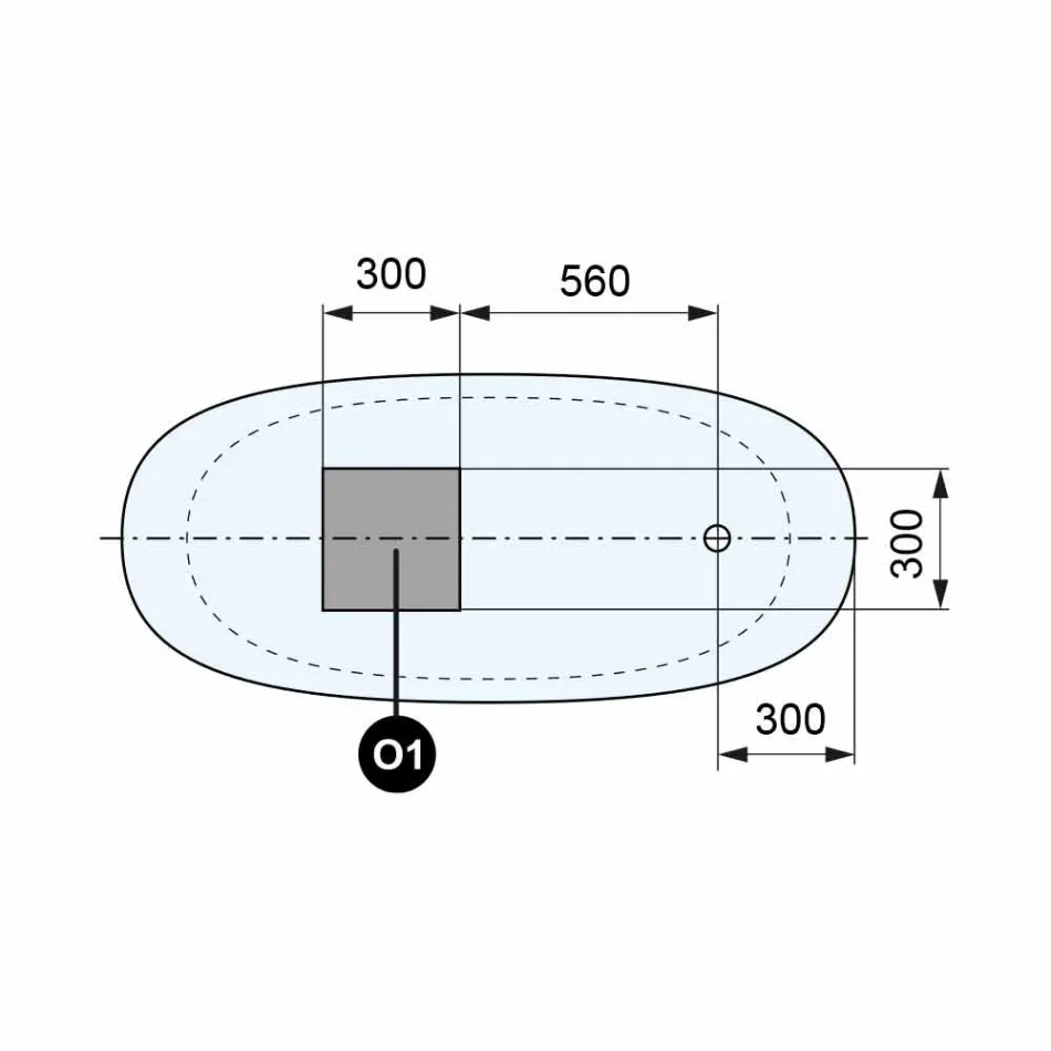 حوض استحمام قائم بذاته، تصميم سطح صلب لامع/غير لامع - حجاب Viadurini