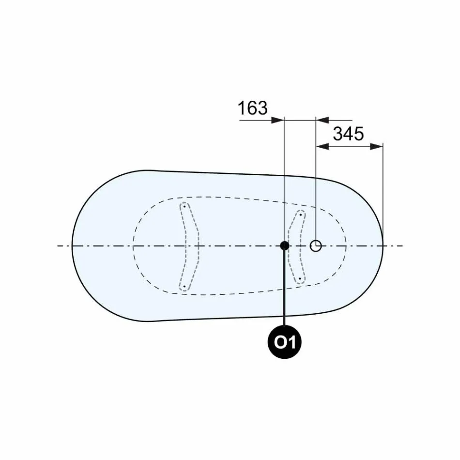 حوض استحمام قائم بذاته، تصميم فيكتوري بسطح صلب - رين Viadurini