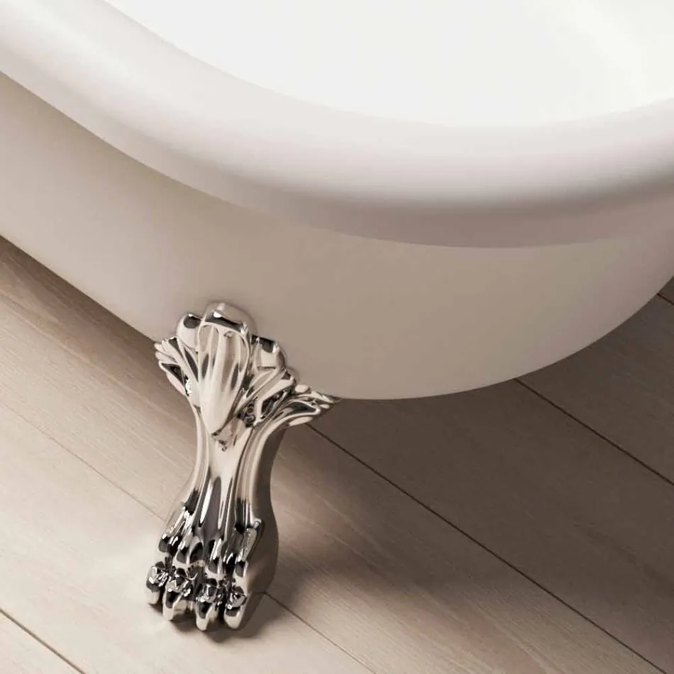 تصميم حوض استحمام قائم بذاته، أقدام مطلية بالكروم - مجانًا Viadurini