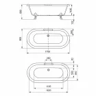 تصميم حوض استحمام قائم بذاته، أقدام مطلية بالكروم - مجانًا Viadurini