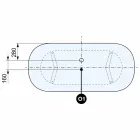 تصميم حوض استحمام قائم بذاته، أقدام مطلية بالكروم - مجانًا Viadurini