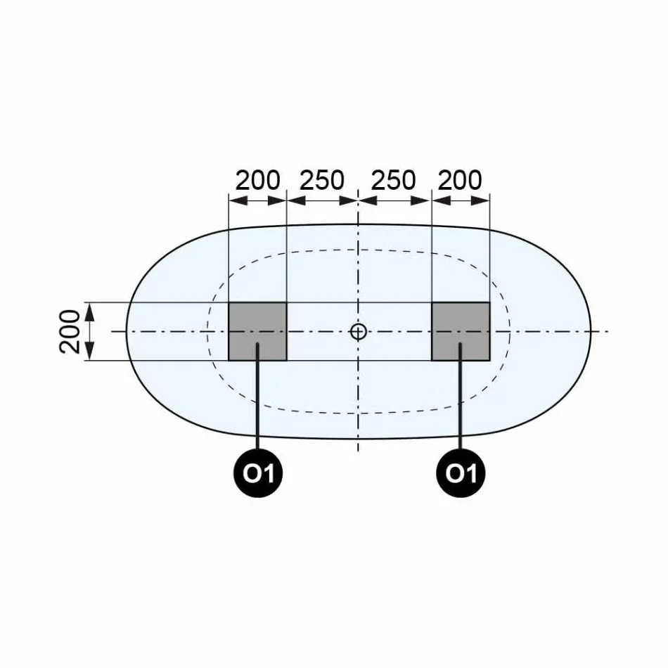 حوض استحمام قائم بذاته، صنع في إيطاليا، بسطح صلب - فلو Viadurini