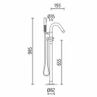 حوض استحمام قائم بذاته، صنع في إيطاليا، بسطح صلب - فلو Viadurini