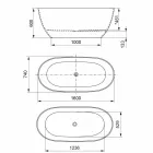 حوض استحمام قائم بذاته، صنع في إيطاليا، بسطح صلب - فلو Viadurini