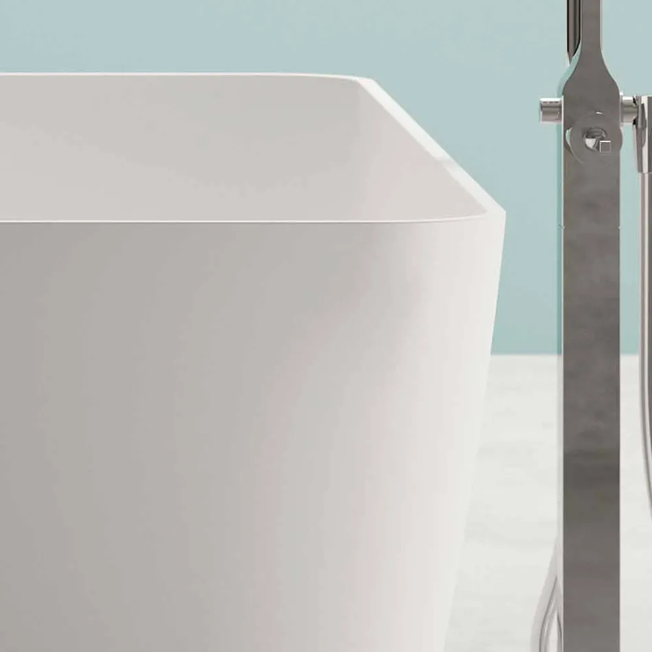 حمام مستقل بتصميم حديث باللون الأبيض اللامع أو غير اللامع - وجه Viadurini