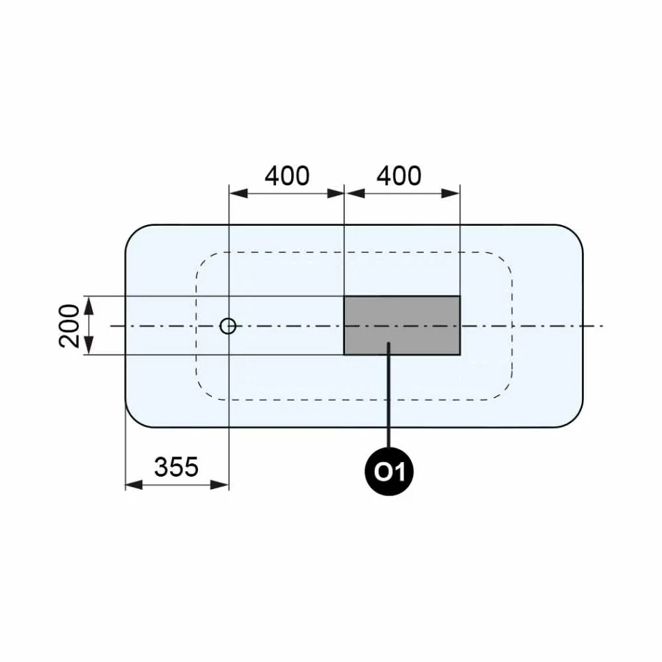 حمام مستقل بتصميم حديث باللون الأبيض اللامع أو غير اللامع - وجه Viadurini