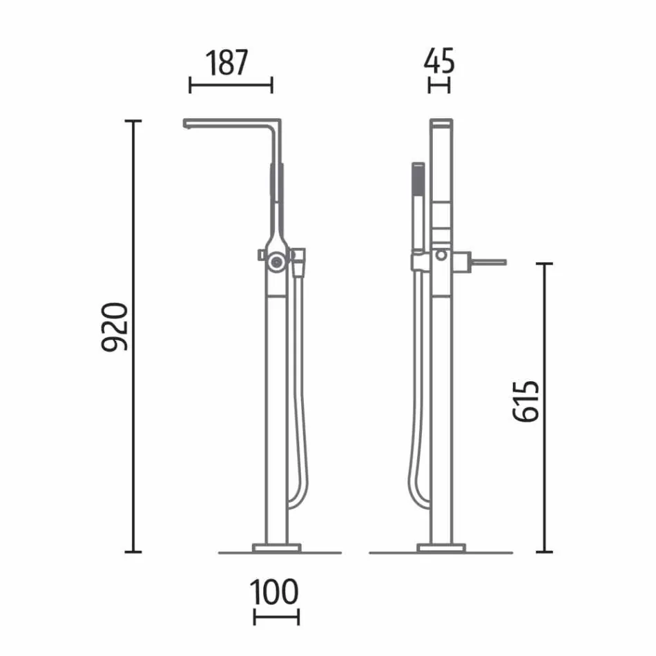 حمام مستقل بتصميم حديث باللون الأبيض اللامع أو غير اللامع - وجه Viadurini