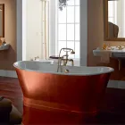 Freestanding bathtub with cast iron outer covering copper leaf Bass Viadurini