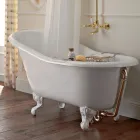 حوض استحمام عتيق قائم بذاته من الحديد الزهر الأبيض، صنع في إيطاليا - بولينا Viadurini