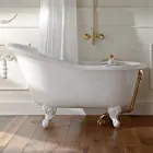 حوض استحمام عتيق قائم بذاته من الحديد الزهر الأبيض، صنع في إيطاليا - بولينا Viadurini