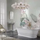 حوض استحمام ذو سطح صلب مع تدفق إضافي مدمج، صنع في إيطاليا - أوريليو Viadurini