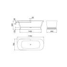 حوض استحمام ذو سطح صلب مع تدفق إضافي مدمج، صنع في إيطاليا - أوريليو Viadurini