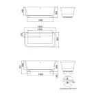 حوض استحمام مستطيل الشكل ذو سطح صلب وزوايا ناعمة، صنع في إيطاليا - فولفيو Viadurini
