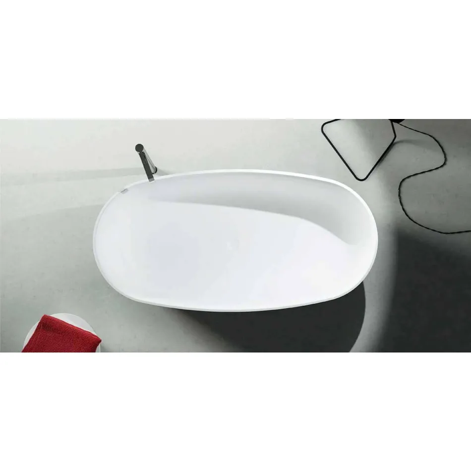 حوض استحمام قائم بذاته بتصميم أحادي الكتلة، تم إنتاجه في إيطاليا، دونجو Viadurini