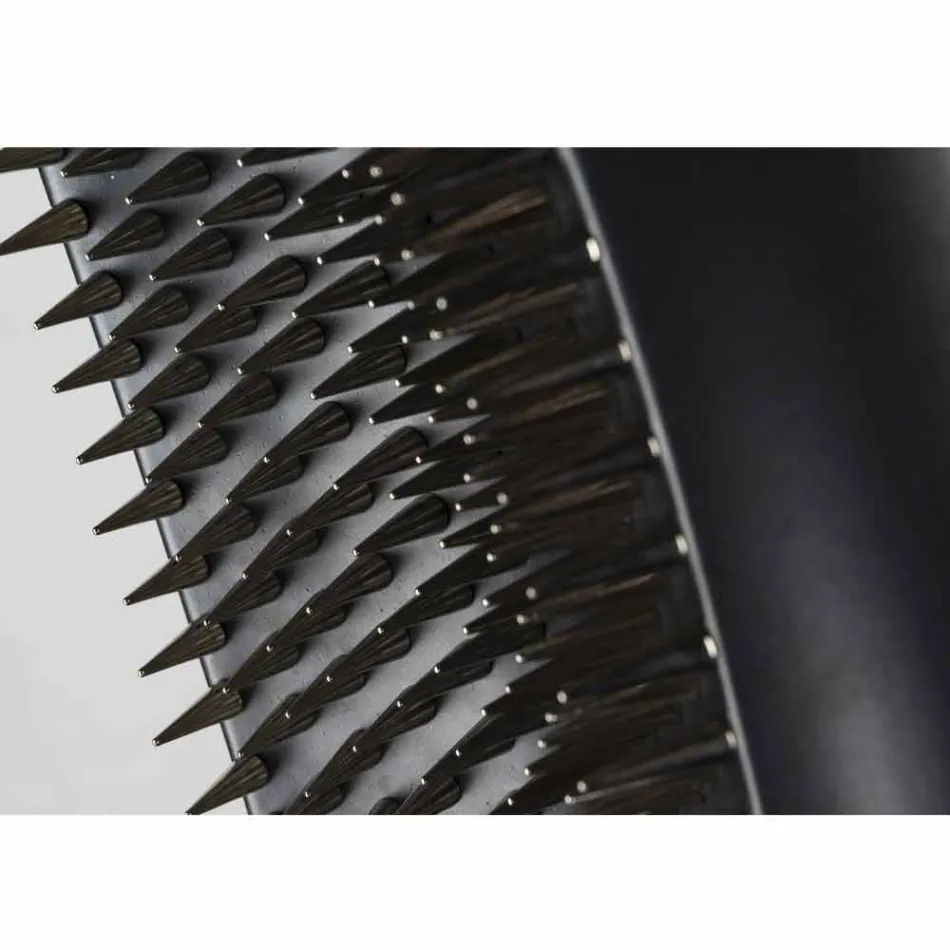 مزهرية داخلية طويلة من السيراميك الأسود غير اللامع والفولاذ، صنع في إيطاليا - جيسولو Viadurini