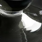 مزهرية داخلية طويلة من الزجاج الأبيض الشفاف، صنع في إيطاليا - كلودينو Viadurini