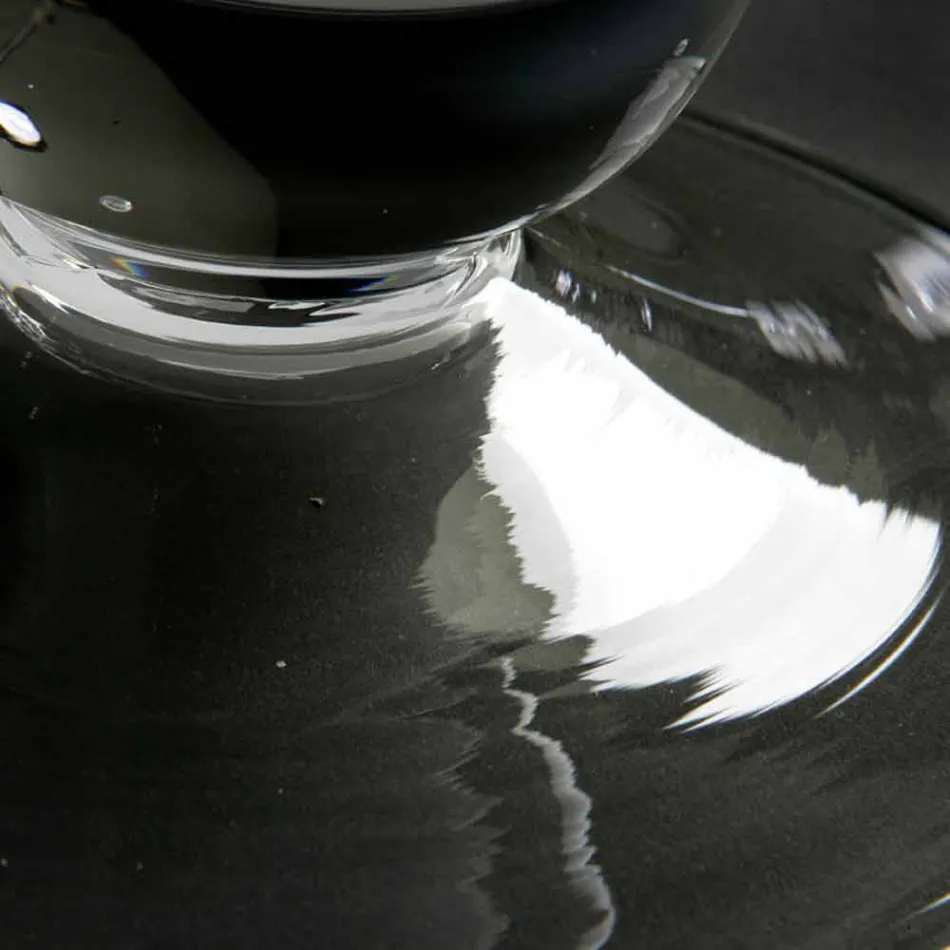 مزهرية داخلية طويلة من الزجاج الأبيض الشفاف، صنع في إيطاليا - كلودينو Viadurini