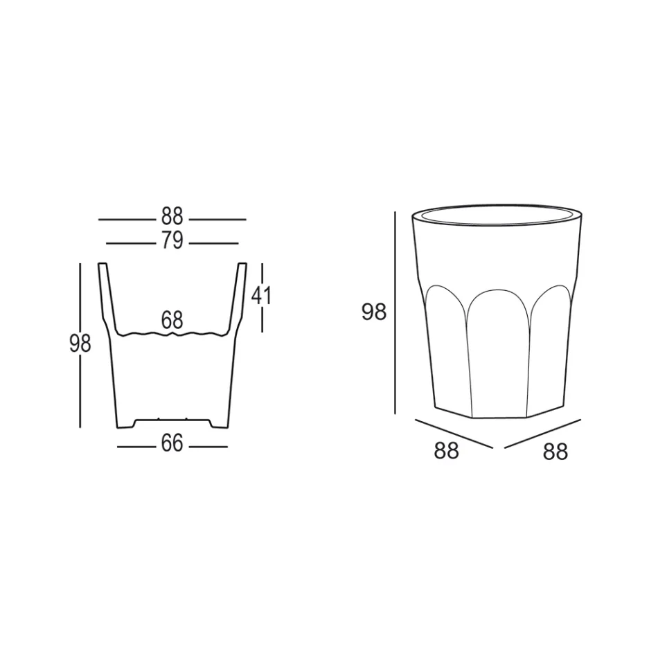 مزهرية زخرفية طويلة على شكل زجاج من البولي إيثيلين، صنع في إيطاليا - بوكا Viadurini