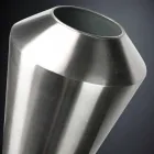 مزهرية زخرفية طويلة من الفولاذ الساتان، صنع في إيطاليا - فيسبر Viadurini