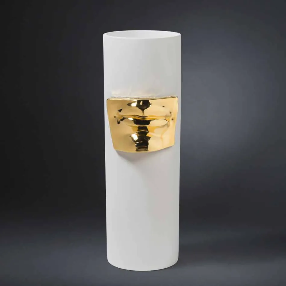 مزهرية زخرفية طويلة من السيراميك الملون مصنوعة يدويًا في إيطاليا - مونتي Viadurini