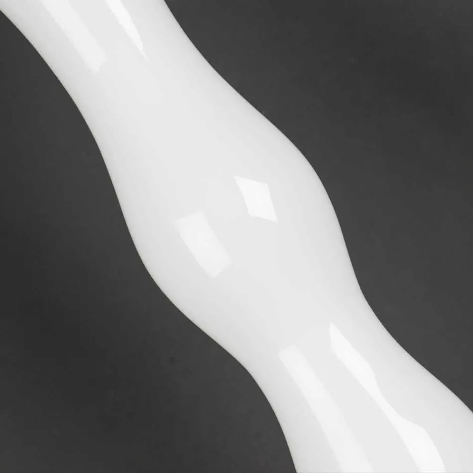 مزهرية زخرفية طويلة من الزجاج الشفاف والأبيض، صنع في إيطاليا - جوندو Viadurini