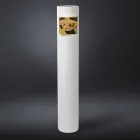 مزهرية طويلة من السيراميك الأبيض بتفاصيل ملونة، صنع في إيطاليا - مونتي Viadurini