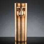 مزهرية عصرية طويلة من السيراميك الأبيض مع حشوة ملونة، صنع في إيطاليا - ليكسي Viadurini