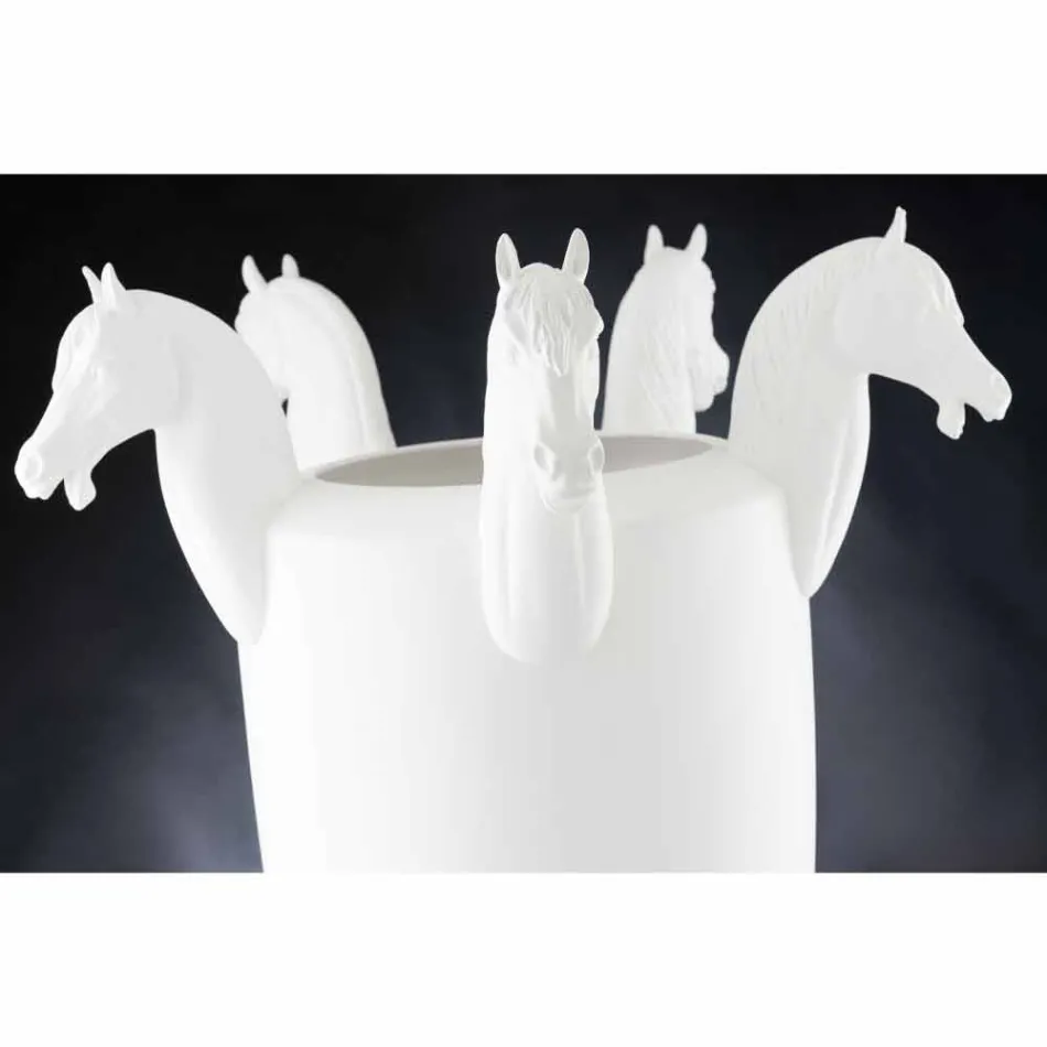 مزهرية داخلية طويلة من السيراميك الأبيض أو الذهبي اللامع، صنع في إيطاليا - جاكي Viadurini