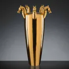 مزهرية داخلية طويلة من السيراميك الأبيض أو الذهبي اللامع، صنع في إيطاليا - جاكي Viadurini